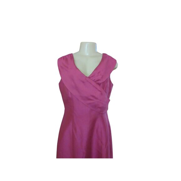 Vintage David Warren Pink Sleeveless Silk Blend Dress Sz 10P Elegant Cocktail At - Picture 2 of 6